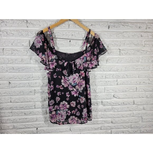 Torrid Womens Top 1 1X Plus Camisole Flutter Cold Shoulder Sleeve FLO403E - Picture 1 of 8